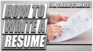 How To Write A Resume For College Students Youtube