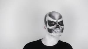 man horrible halloween skeleton makeup