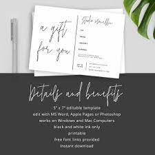 gift voucher template diy printable