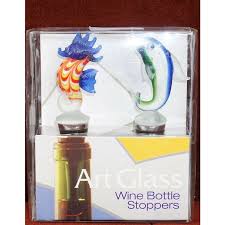 Seahorse Art Glass Wine Bottle Stoppers