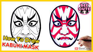 how to draw kabuki mask drawing and