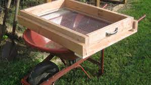 diy compost sifter screen wheelbarrow
