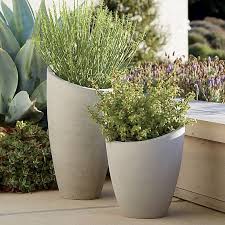 Slant Cement Planters Crate Barrel