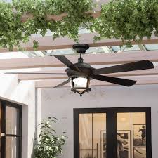 This type of outdoor ceiling fan uses materials that won't easily rust or corrode; Uhp9181 Modern Farmhouse Indoor Or Outdoor Ceiling Fan 19 5 H X 52 W