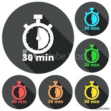 Set Timer 30 Minutes Minutes Stopwatch Symbol Timer Icons Set With