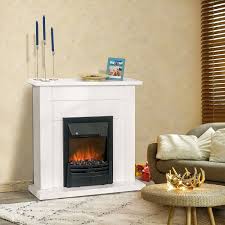 Electric Led Fireplace Suite Marble
