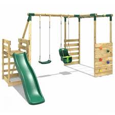 Rebo Wooden Children S Swing Set With