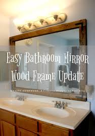 Easy Bathroom Mirror Wood Frame Update