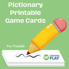 pictionary printable game cards free