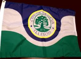 The seal of illinois state consists of a rock inscribed with the years 1868 and 1818. Geneva Illinois U S