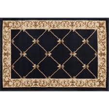 tayse rugs sensation border black 2 ft