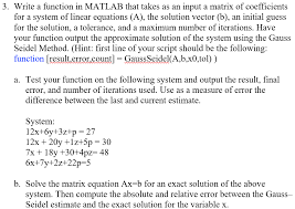 Solved 3 Write A Function In Matlab