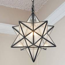 Modern Moravian Star Pendant Light Seeded Large Glass Star Lights With Chain 16 Amazon Com