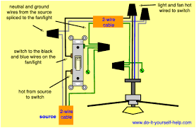 Ceiling fan and light switch with fan speed regulator and light dimmer switch controlled by a common single ways switch. Wiring Diagram For Ceiling Fan With Light Switch