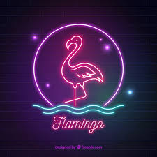 Free Vector Flamingo Neon With Colors Light
