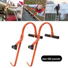 2 Pack Ladder Roof Hook With Wheels