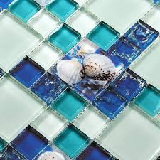 Blue Glass Mosaic Resin S Tile