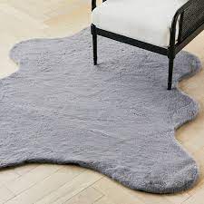 lapin shaped rug grey zgallerie