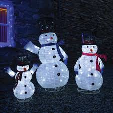 Outdoor Collapsible Snowman Family Figures