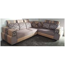 royal wood fabric corner sofa set