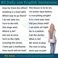80 daily use english sentences