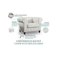 White Chesterfield Single Sofa Chair