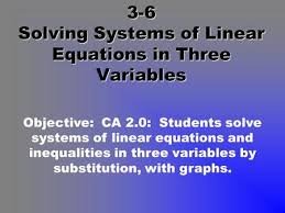 3 6 solving systems of linear equations