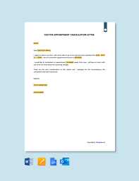 doctor appointment letter template in
