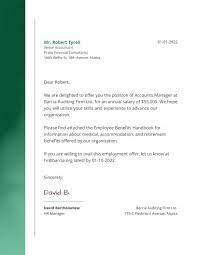 accountant job offer letter template