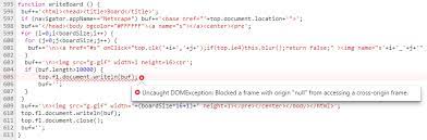 chrome uncaught domexception blocked a