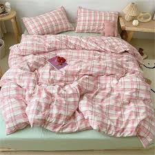 Strawberry Pink Gingham Bedding Sets