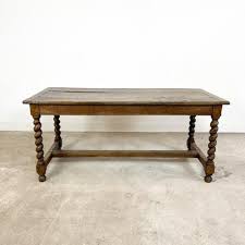 Antique Oak Dining Table With Barley