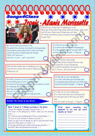 Here is a lyric video for the song 'ironic' by alanis morissette. Songs4class Ironic Alanis Morissette Listening Comprehension 4 Tasks Tasks Suggested 2 Pages Editable Esl Worksheet By Zailda