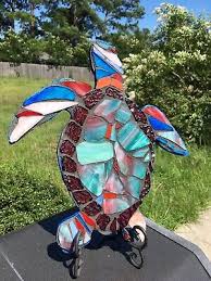 Sea Turtle Stained Glass Mosaic Wall