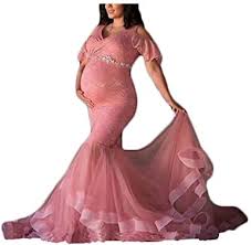Maternity dress, baby shower dress, maternity dress for photoshoot,romantic maternity dress.this dress is made of double fabric. Women S Lace Mermaid Maternity Dresses For Baby Shower Pregnant Woman Dresses For Photography With Beaded Sash At Amazon Women S Clothing Store