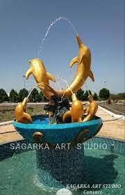 Modern Frp Dolphin Water Fountain
