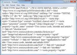 load web browser html source in notepad