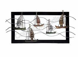Metal Boat Wall Mounted Hanging Sculpture