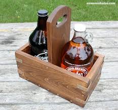This woodworking project is great for batching out and selling at craft fairs and also makes a great handmade gift!get the pla. Diy Vintage Industrial Craft Beer Growler Carrier