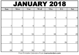 2018 Calendar Printable Towncalendars Com