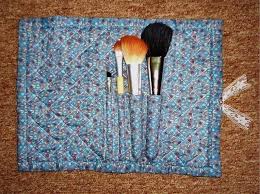 quilted makeup brush roll how to make