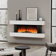 Electric Fire Suite Fireplace White Led