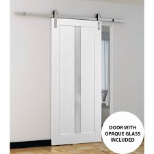 Quadro Frosted Glass Barn Door With