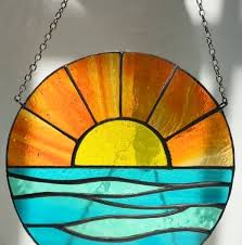 Coastal Stained Glass Art Sun