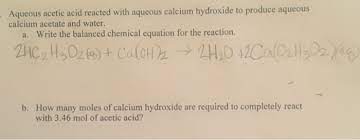 Solved Aqueous Acetic Acid Reacted With
