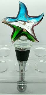 Green Glass Star Wine Stopper Cork
