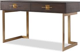 Finding the right furniture to set up your. Ophir Dark Brown Oak And Brass Desk Office Desks