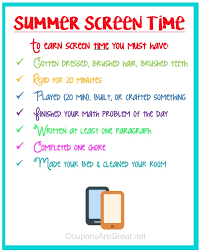 Earning Screen Time For Kids Printable Ideas