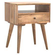 These extra storage options give you more space to play with a drawer or cupboard will keep your things safe from dust as well, so you won't need to worry about wiping everything down as frequently. Handmade Mango 1 Drawer Open Shelf Bedside Table Homesdirect365