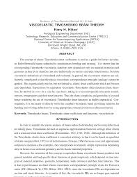 pdf viscoelastic timoshenko beam theory